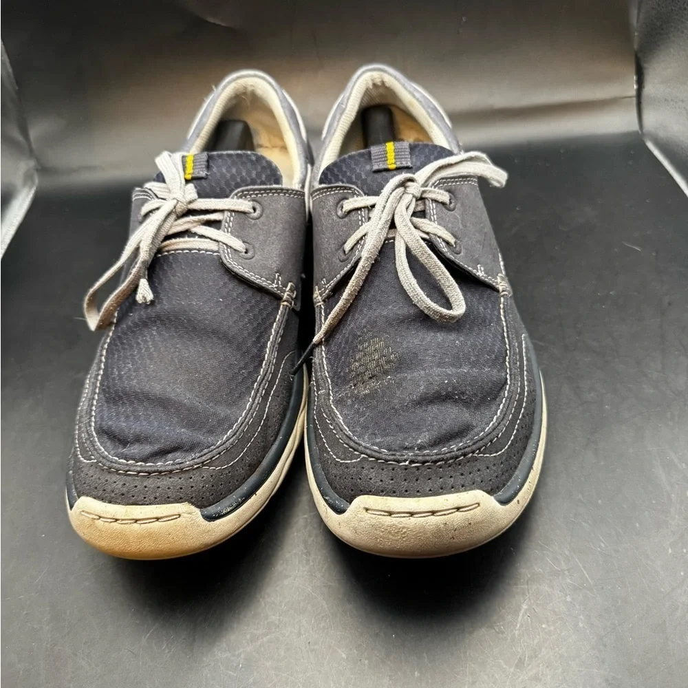 Clarks Gray Fabric Lace Up Boat Deck Shoes Cloudstepper 26125155 Men’s 12